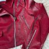 Campera Biker Croco Bordó - Cuero Ecológico Talle G