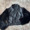 Campera Biker con Mangas de Piel Desmontables - Talle L