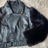 Campera Biker con Mangas de Piel Desmontables - Talle L