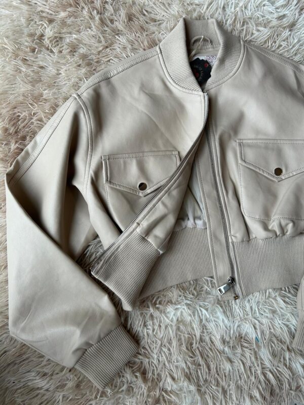 Campera Bomber "Skyline" Eco-Cuero Beige