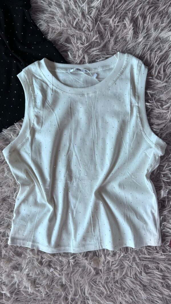 Básicas Strass Algodón Spandex