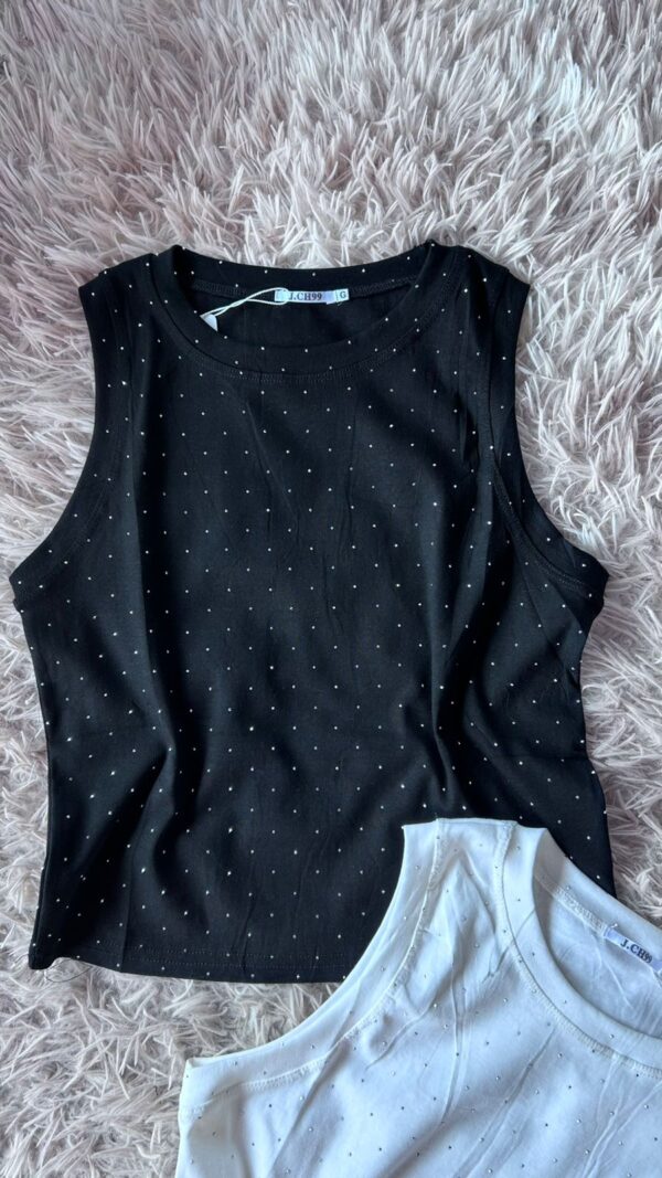 Básicas Strass Algodón Spandex