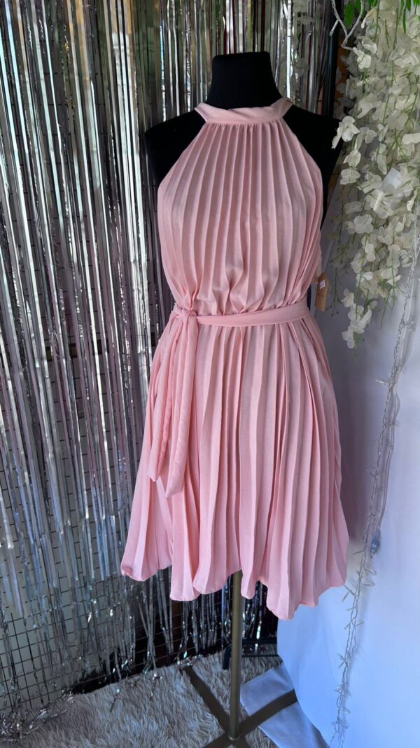 Vestido Plisado Cuello Halter