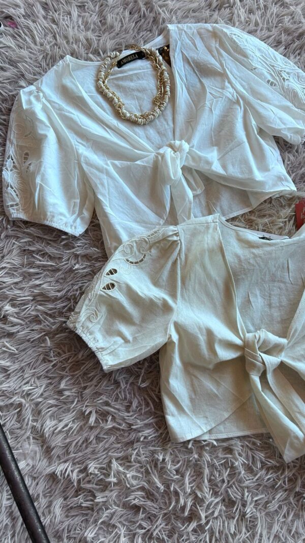 Crop Top Para Atar De Lino