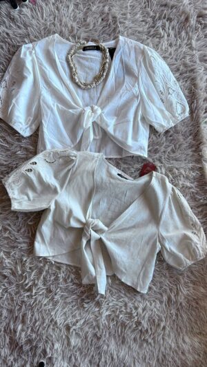 Crop Top Para Atar De Lino