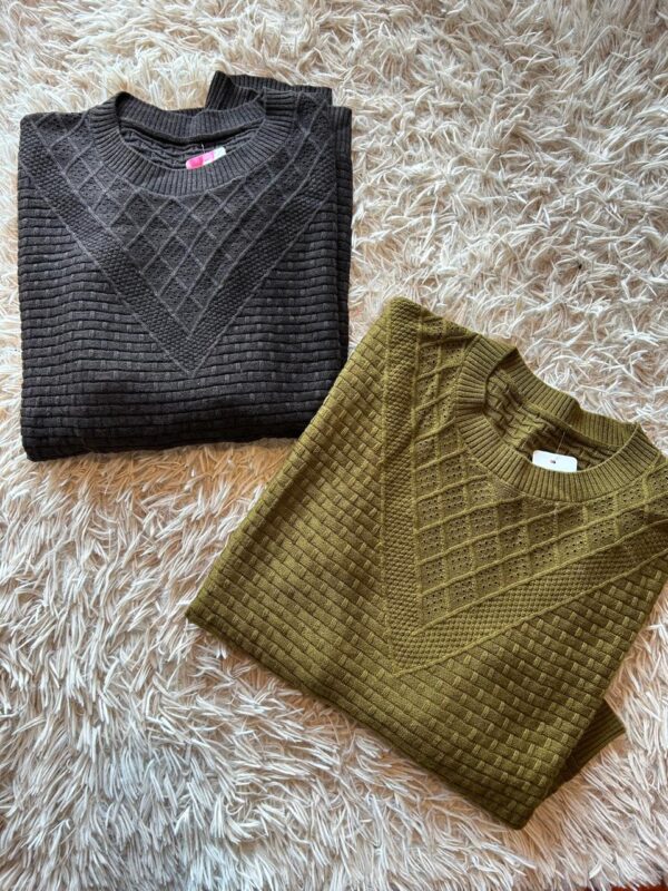 Sweater de hilo con diseño de texturas