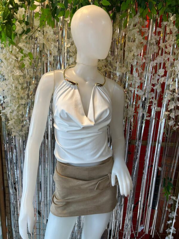 Top Halter con Argolla Metálica