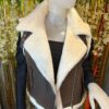 Chaleco biker de eco-cuero con corderito