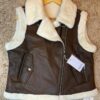 Chaleco biker de eco-cuero con corderito